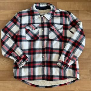 Sage Collective Ladies  Jacket Red Plaid Women's Large Sherpa